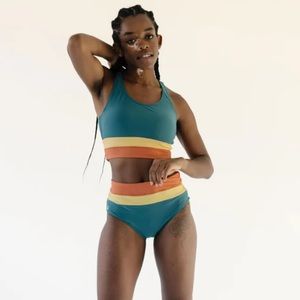 NANI Colorblock Athletic Bikini Two Piece Swimsuit